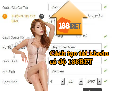Cách tạo tài khoản cá cược nhà cái 188Bet