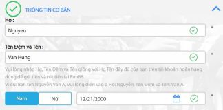 Điền các thông tin đầy đủ khi thực hiện thao tác tạo tài khoản cá cược online tại các nhà cái