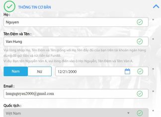 Điền các thông tin đầy đủ khi thực hiện thao tác tạo tài khoản cá cược online tại các nhà cái